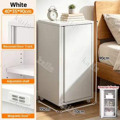 KILAU Metal File Cabinet Unit-Minimalist Home Office Storage Cabinet with Lock 3 Layers Metal Cabinet Steel Cabinet With Wheels