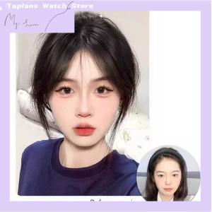 [Toplans]💖[HOT SALE]🎈🎈 Middle Part Bangs Fringe Synthetic Topper Hairpiece Clip-In Bang Extension Natural Invisible Clourse Hairpiece Women