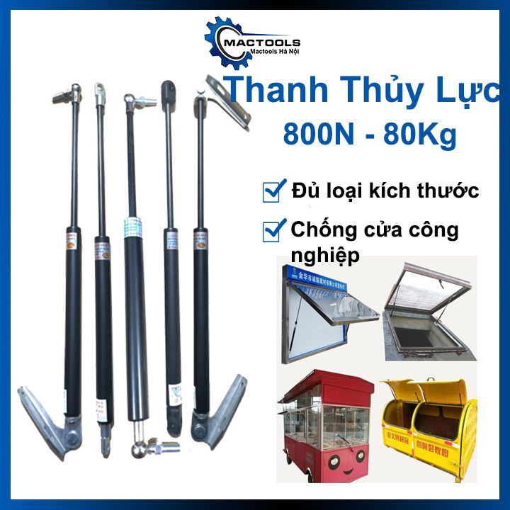 Ty thủy lực 800N - 80kg, thanh chống cửa công nghiệp, nâng hạ cửa máy ...