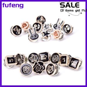 fufeng 10Pcs Set Mini Flower Brooch Buttons Suit Shirt Lapel Collar Pins