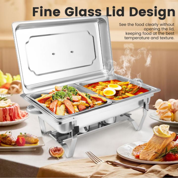 Commercial Electric Heating Chafing Dish New Design Stainless Steel Buffet Set Cheap Food Warmers Servers For Party Catering - Chafing Dish And Food Warmer Price
