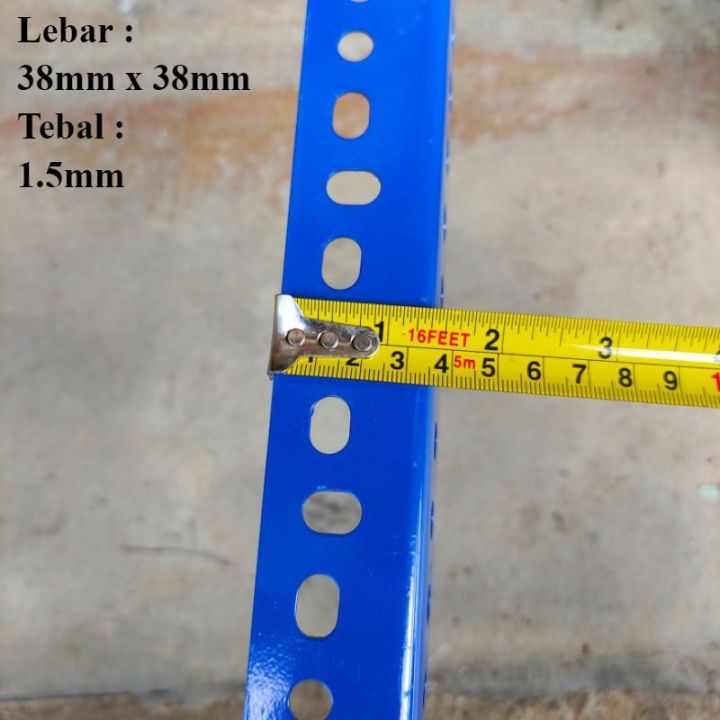 Slotted Angle Bar 4ft Besi Rak Lubang 4'kaki Rack Shelf Shelves DIY Lazada
