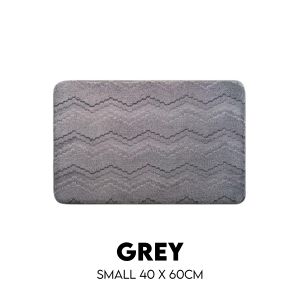 [SG STOCK] Microfiber Zig Zag Thick Floor Mat Anti Slip Water Absorbent Rug For Stylish Bathroom Kitchen Doormat