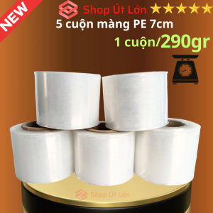 Combo 5 Cuộn Màng PE trong 7cm nặng 290gram rộng 7cm độ dầy màng 16 - 17 míc