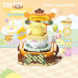 【TOPTOY Sanrio Building Blocks Colourful Amusement Park】【Original Genuine】Kuromi Cinnamoroll Pompompurin Building Blocks Puzzle Toys Girls Gift