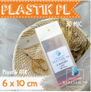 (100 LEMBAR) Plastik Display 6x10 cm Tebal 30s Mic Plastik Aksesoris Plastik Souvenir Gantung