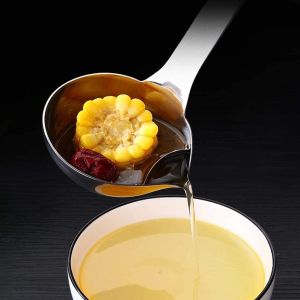 HOME BEST 1 Pc Stainless Steel Soup Oil Filter Spoon Grease Remove Seperator Fat Remover Colander Ladle Home Living Kitchen Tools Sup Minyak Tapis Sudu Lemak Dapur 不锈钢汤滤油勺油脂去除分离器脂肪去除器滤锅勺家庭生活厨房工具 FZ1-0096