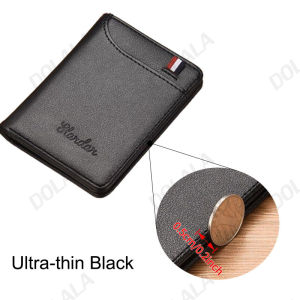 Ultra-Thin RFID-Blocking Mens PU Leather Card Holder with Multi-Card Slots and Classic Design