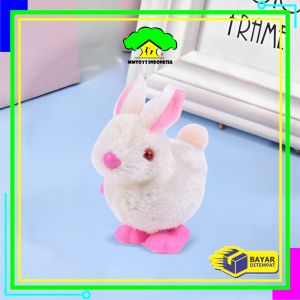 MI-M359 Mainan Kelinci Putar Manual / Mainan Anak Pet Rabbit / Mainan Kelinci Bulu Berjalan Otomatis