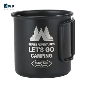 Ueblock✈ 300ML Camping Water Cup with Foldable Handle Coffee Cup Aluminum Alloy Camping Mug Lightweight Tea Beer Coffee Mug for Camping Hiking