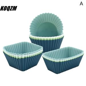 KOQZM 12pcs Reusable Silicone Cupcake Baking Cups Non-Stick Muffin Liners Molds Sets Bento Lunch Box Dividers Pastry Cake Molds