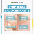 Garnier 2% Anti Acne Salicylic Acid 3-in-1 Facial Cleanser (50ml) w/ Vitamin C, Niacinamide, AHA - Skincare for pimple, open pores, acne prone skin. 