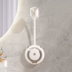 ขายึดไดร์เป่าผมแบบปรับได้ในห้องน้ำติดผนังแบบไม่มีรูพรุน ไดร์เป่าผม ชั้นวางของในห้องน้ำและชั้นเก็บของ