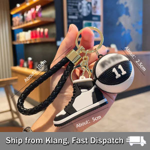 Creative Simulation Basketball Shoes Keychain/Soft Rubber Unique Pendant/Couple Car Bag Key Chain/Exquisite Gift Idea