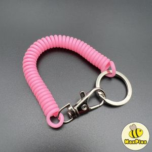 MaxPlus Coil Springs Keychain Retractable Spring Coil Leash Cord Safety Ropes Lanyard Snap Hook
