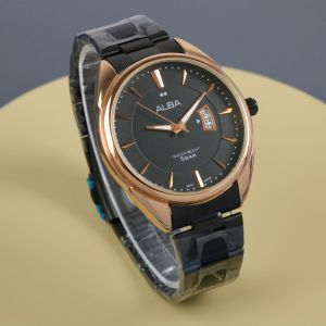 Box Exclusive Jam Tangan Alba Bulat Satuan VA-856HA / Jam Tangan Fashion Pria & Wanita Tali Rantai Diameter 43 cm & 3 cm