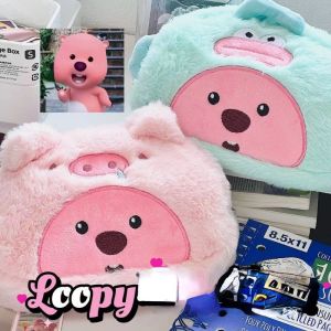 Little Beaver Plush Pen Bag Cartoon Loopy Strawberry Bear Plush Pencil Case Pen Pouch Kids Gift