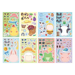 [KW] Koleksi Sticker Build-A-Face (8 Lembaran) | Aktiviti Dress-Up Kanak-Kanak – Haiwan Muka & Karakter | Hadiah Stiker