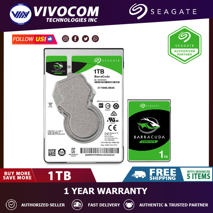 Seagate ST1000LM048 1TB BarraCuda® 2.5 5400RPM Sata Hard Disk Drive ...