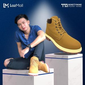 99.9 Mens Fashion High Cut Lace-up Faux Leather Boots Shoes for Men [OM-4028/OM-2428B]