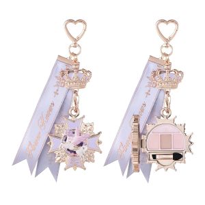 Flower Knows Knight Unicorn Eyeshadow Palette & Bag Charm Cool Taupe Nude Travel-Size 4-Color Shadow Quad with Mirror & Applicator Satin & Shimmer Finish Keychain Beauty Gift