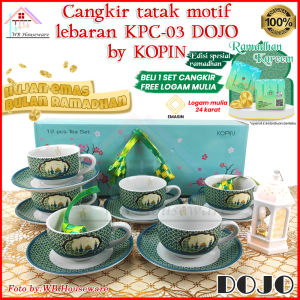 DOJO BY KOPIN NEW 6 pasang cangkir set + lepek morif giza series 235ml / tea set cup and saucer porcelain KPC-03
