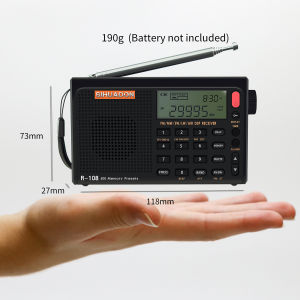 【ซื้อ 2 แถม 1】SIHUADON R-108 FM/SW/MW/LW AIR BAND DSP วิทยุพกพา | วิทยุแบบชาร์จไฟได้ | นาฬิกาปลุกวิทยุวิท | วิทยุ บลูทูธ | วิทยุติดรถยนต์ | วิทยุเล็กพกพา