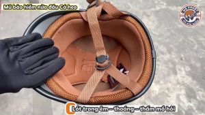 Nón Bảo Hiểm Thời Trang - Chất Lượng - Giá Rẻ Mũ bảo hiểm nửa đầu cá heo 3 lớp màu xám nhám có tem CR DANSHOP