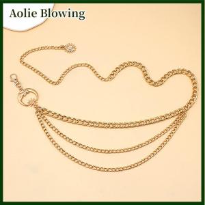 Aolie 1Pc Women Waist Chain Belt for Dress Skirt Belts with Moon Star Waistbands Ladies Clothing Chain Accessories
