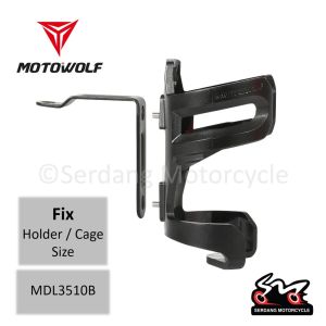 MOTOWOLF Bottle Holder Motorcycle Bicycle Pemegang Botol Crash Bar Basikal Water Bottle Cage Cup Holder Motor