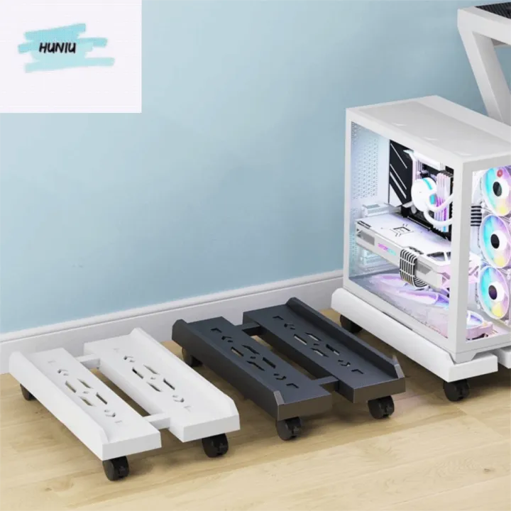 Portable Pc Rack HUNIU Adjustable Ventilated PC Rack Black White Heavy-Duty Mobile CPU ...