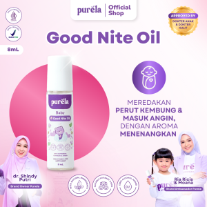 PURELA Baby Good Nite Oil 8 ml - Baby Oil - Minyak Pijat Bayi Aromaterapi - Bahan Alami dan Organik