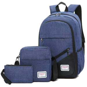 THANKS99 SHOP #1230 Stylish Men`s 3-in-1 Backpack Set designed for students and casual business travel w/ padded strap