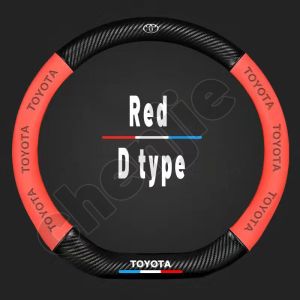 Bọc Vô Lăng Bằng Da Sợi Carbon Xe Hơi Chất Lượng Cao Vỏ Bảo Vệ Vô Lăng Ô Tô 36 ~ 39CM Phù Hợp Cho Toyota Raize Vios Fortuner Innova Corolla Altis Hiace Avanza Land Cruiser Hilux Camry Wigo RAV4 Revo Corolla Yaris Previa