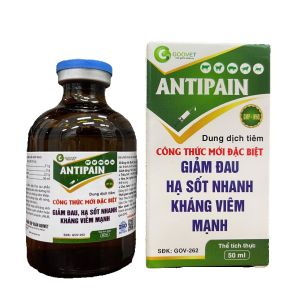 Thuốc hạ sốt ANTIPAIN chai 50ml tăng đề kháng - giảm strest giảm nhiệt nâng cao đề kháng cho động vật. Anagin và ParaC và Diclofenac