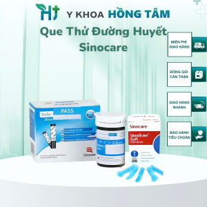 Que Thử Đường Huyết Sinocare Hộp 25 - 50 Que Date Mới