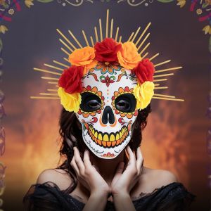 YOUSHI TOP Halloween  nạ Ngày của Người Chết Mexico EVA.  nạ toàn phần  nạ tiệc Halloween Sáng tạo Phụ kiện đầu  nạ đầu lâu Đạo cụ trang phục mô hình