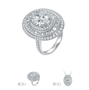 Queensun Platinum 4 Carats Lab Diamond Oval Multi-Halo Full Diamond Stud Earrings | Lab Diamond Multi-Ring Studs | Full Diamond Oval Earrings | Minimalist Luxury Halo Earrings | Daily Wear Sparkling Studs | 18K金培育钻石椭圆多层围镶满钻耳钉