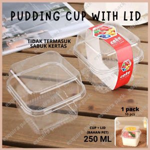 Korean Dessert Box Chessecake Mika Square 250ml + Lid / XY-585