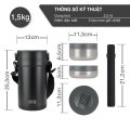 Cà men hộp cơm giữ nhiệt LEBENLANG LBT856 bằng inox, gồm 4 khay riêng biệt dung tích 2.2L - hàng chính hãng - Befoyo. 