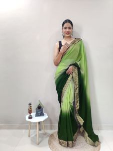 [Pre Order] Most Beautiful 1 Minute Ready To Wear Georgette Saree ~ Delivery Lead Time : 10 days