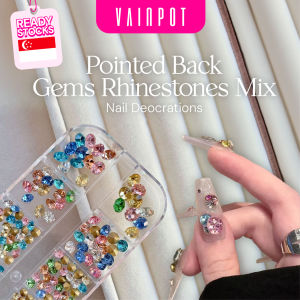 [Vainpot-SG] Pointed Back Gems Rhinestones Mix / Nail Art Rhinestones | Multicolour Mixed Size Nail Decos