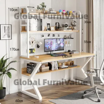 Computer Desk Study Table with Bookshelf 80/100/120/140cm Home Office Desk Gaming Table Student Desk Large sized table frame