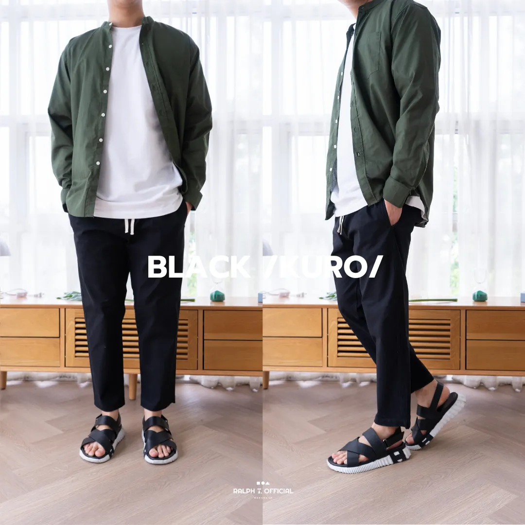 RALPH T OFFICIAL กางเกงขายาวผู้ชาย ทรงกระบอก เอวยางยืด TOKYO COMFY PANTS ชิโน่ - กางเกงขายาวชาย สีเบจ สีขาว สีดำ สีกรม