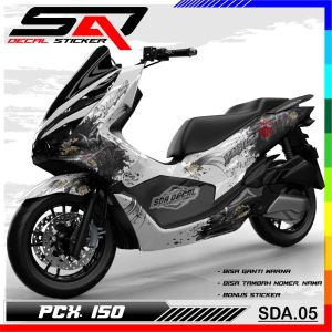 Decal Sticker Custom Full Body PCX 150 - Dekal Stiker Variasi Motor PCX 150 Premium Racing SDA.05