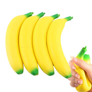1/2PC Banana Squishy Toys Stress Relief Slow Rebound Fidget Toys Banana Stress Ball Squeeze Toy Party Favors Classroom Prizes