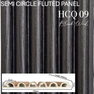 [SG THEJOYLAND] Semi Round Fluted Panel WPC Wood Wall Panel 3D Decorative Wall Board for TV Background Feature Wall Wainscoting Dinding Wood Strip DIY Home Renovation High Density Material Easy Install Modern Interior Design