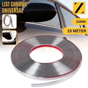 List Chrome Body Moulding Trim 10MM Kaca Bumper Strip 15 Meter 10 MM Jendela Pintu Mobil Silver