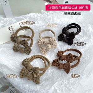 MYPINK 💕10 เส้น ยางรัดผม โบว์ผูกผม แบบเรียบง่าย ยืดเยอะ สีสวย ไม่กินผม