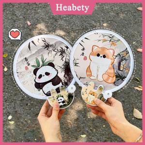 Heabety Phim Hoạt Hình Di Động Gấp Fan Hâm Mộ Kawaii Sáng Tạo Có Thể Gập Lại Fan Hâm Mộ Mùa Hè Mát Mẻ Tay Bay Đĩa Túi Vải Fan Quà Tặng Cho Trẻ Em
